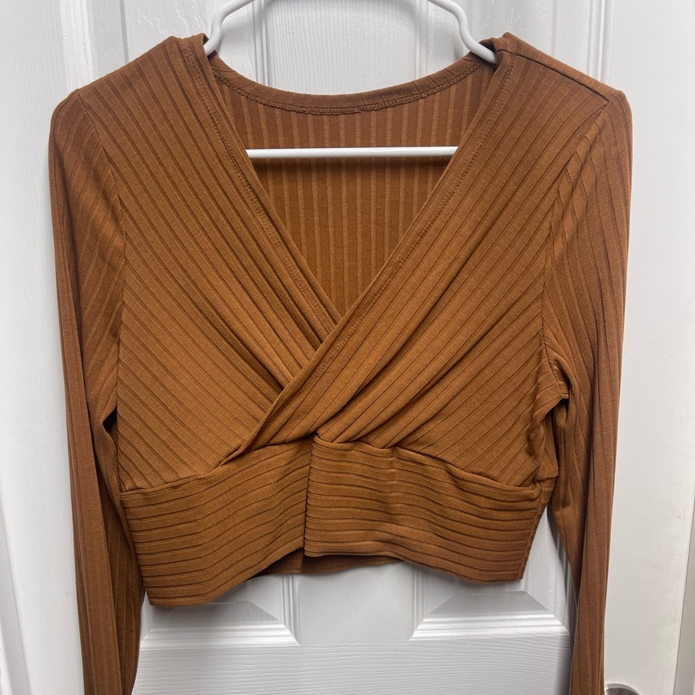 Cute Brown long sleeve Top